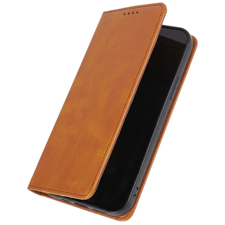 For OnePlus 12R 5G / Ace 3 5G Case PU Leather Calf Texture Business Style Magnetic Card Slot Phone Cover - Khaki