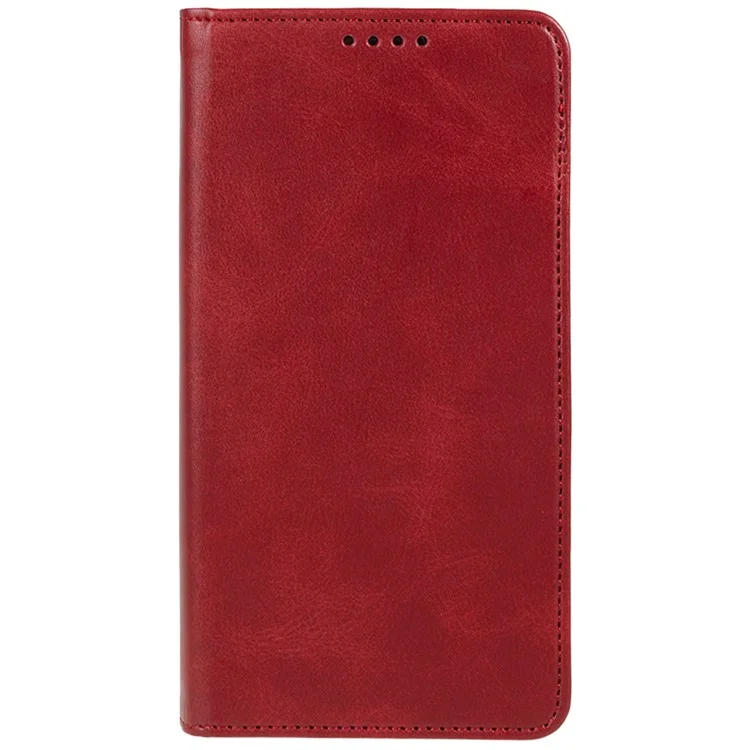 For OnePlus 12R 5G / Ace 3 5G Case PU Leather Calf Texture Business Style Magnetic Card Slot Phone Cover - Red