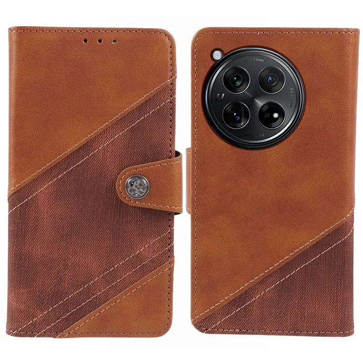 Cell Phone Cover for OnePlus 12R 5G / Ace 3 5G PU Leather Magnetic Wallet Stand Case - Brown