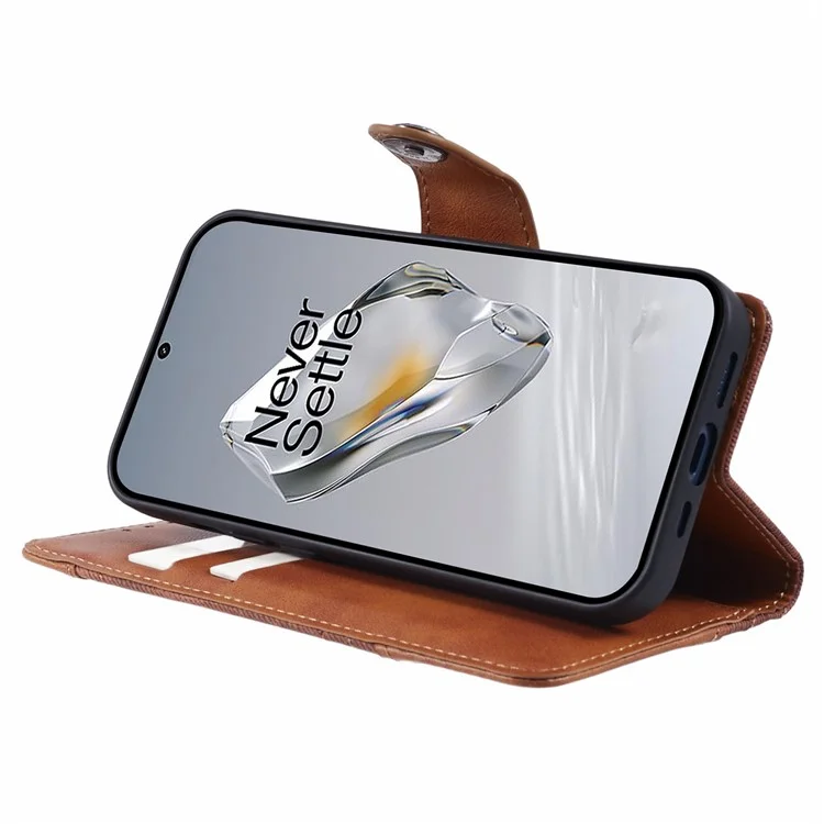 Cell Phone Cover for OnePlus 12R 5G / Ace 3 5G PU Leather Magnetic Wallet Stand Case - Brown