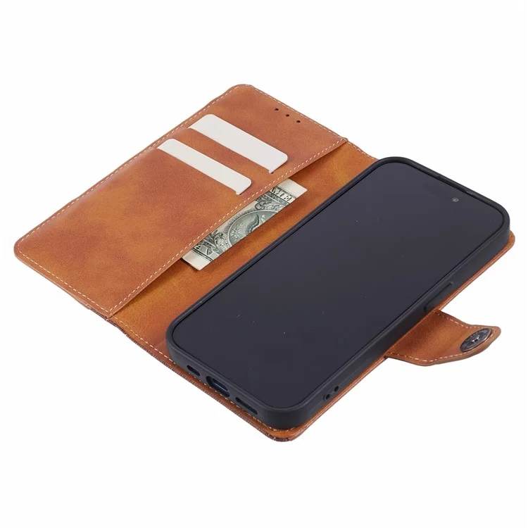 Cell Phone Cover for OnePlus 12R 5G / Ace 3 5G PU Leather Magnetic Wallet Stand Case - Brown