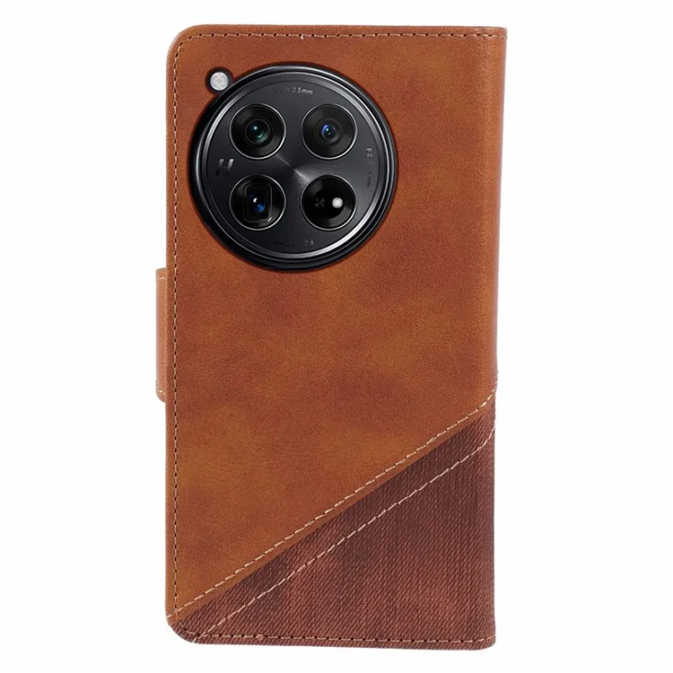 Cell Phone Cover for OnePlus 12R 5G / Ace 3 5G PU Leather Magnetic Wallet Stand Case - Brown
