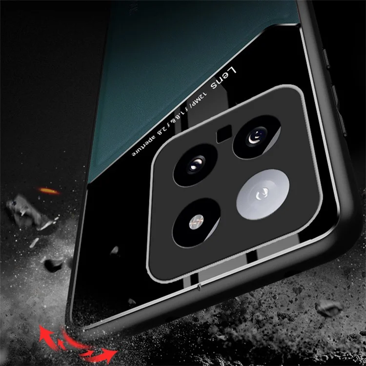 For Xiaomi 14 Cell Phone Case Anti-fall PU+TPU+PC Magnetic Car Mount Back Cover - Red