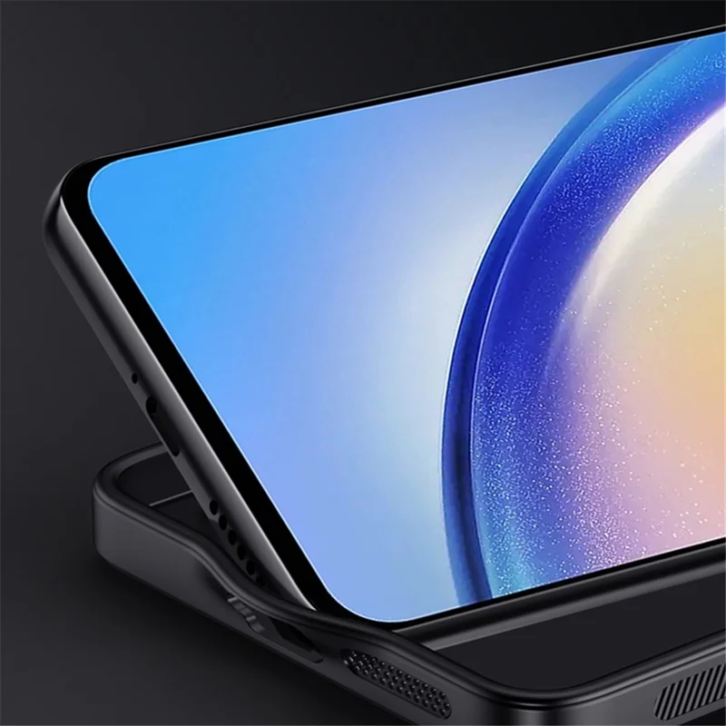 For Samsung Galaxy A35 5G Case Scratch-proof Wood Grain PU+PC+TPU Phone Back Shell - Green