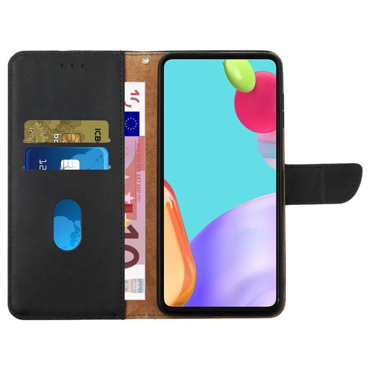 HT02 для Xiaomi Redmi 13C 4G / 5G / 13R 5G / Poco M6 5G / Poco C65 4G Чехол-бумажник из натуральной кожи - Черный
