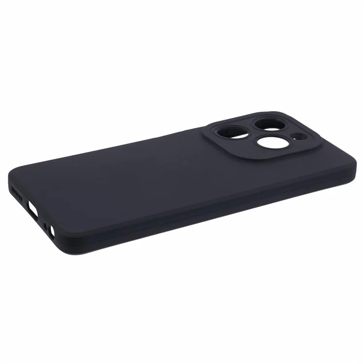 For Transsion Infinix Smart 8 4G Straight Edge Phone Case Lens Protection TPU Cover - Black