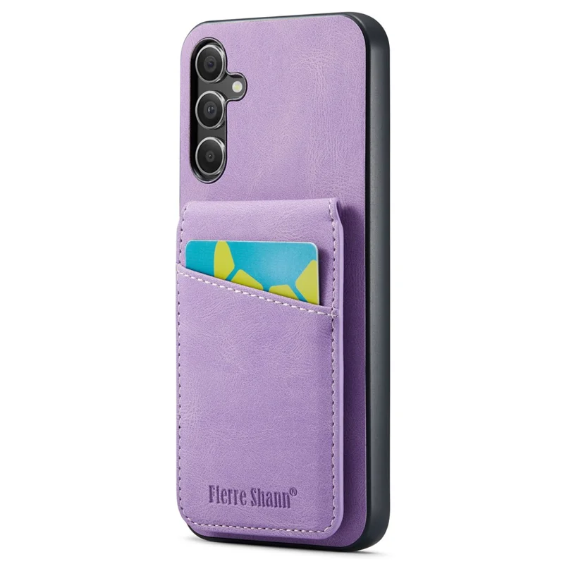 FIERRE SHANN Para Samsung Galaxy A13 5G Case de Telefone Slots de Cartão PU+TPU Capa Traseira - Roxo