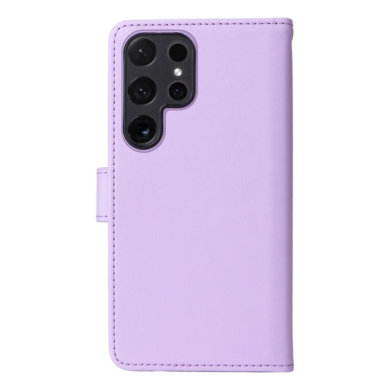 For Samsung Galaxy S24 Ultra Magnetic Case BETOPNICE Detachable PU Leather Phone Cover with Strap - Purple