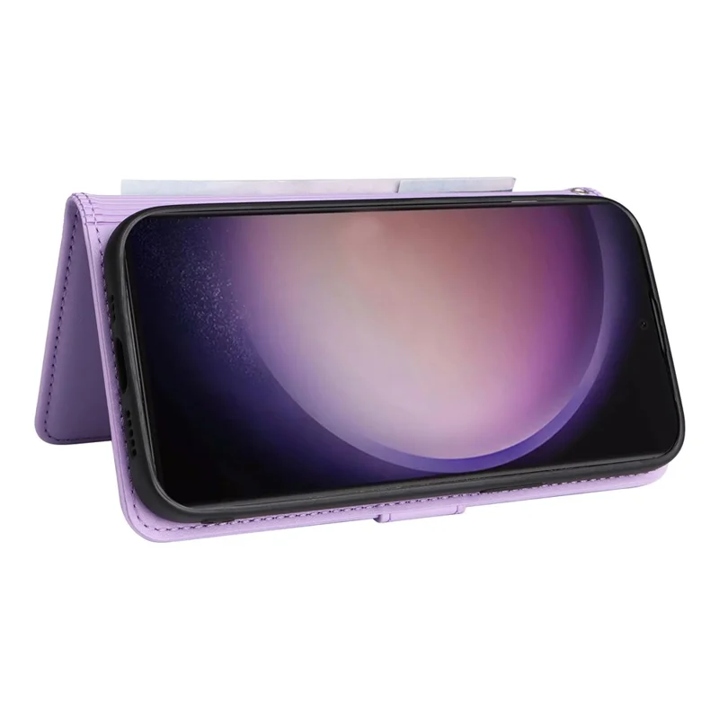 For Samsung Galaxy S24 Ultra Magnetic Case BETOPNICE Detachable PU Leather Phone Cover with Strap - Purple