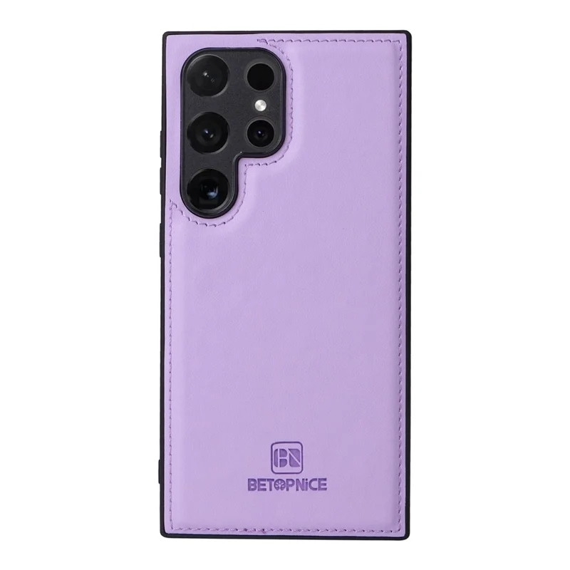 For Samsung Galaxy S24 Ultra Magnetic Case BETOPNICE Detachable PU Leather Phone Cover with Strap - Purple