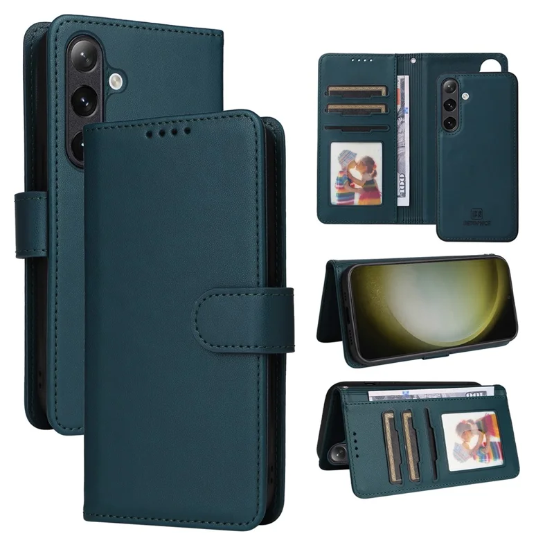 For Samsung Galaxy S24+ Magnetic Case BETOPNICE Detachable PU Leather Phone Cover with Strap - Blue