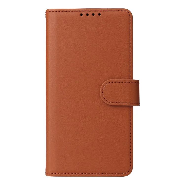 For Samsung Galaxy S24 Magnetic Case BETOPNICE Detachable PU Leather Phone Cover with Strap - Brown
