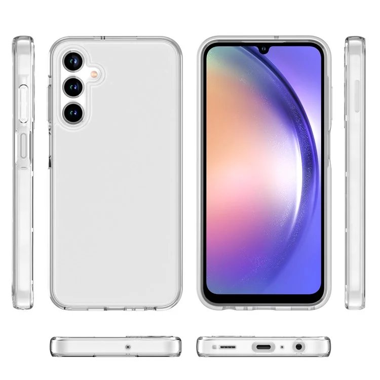 For Samsung Galaxy A35 5G Clear Case Hard PC + Soft TPU Anti-Scratch Phone Cover - Transparent