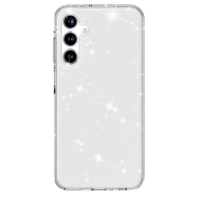 Für Samsung Galaxy A35 5G Case PC+TPU Anti-Kratzer Glitzer Handy Hülle - Weiß