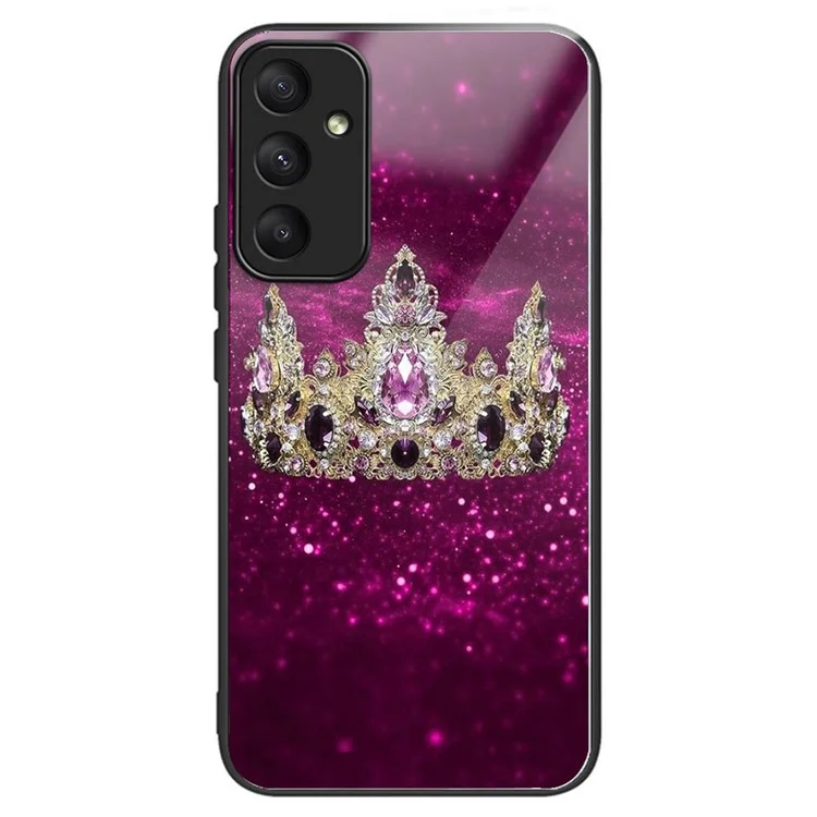 Para Samsung Galaxy A35 5G Tempered Glass Phone Case Pattern Drop Protection - Colunas Crown