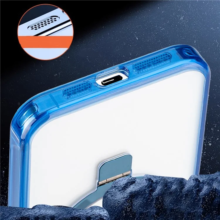 Per iPhone 15 Pro Custodia Slim Compatibile con MagSafe Supporto Kickstand TPU+PC Custodia Telefonica - Arancione