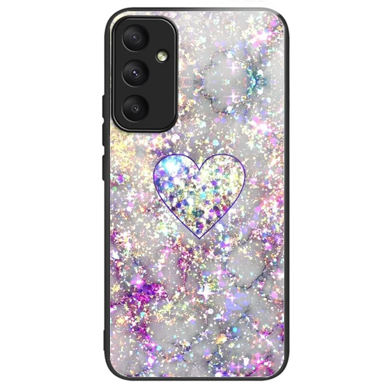 For Samsung Galaxy A35 5G Phone Case Drop-proof Tempered Glass Cover - Brilliant Heart