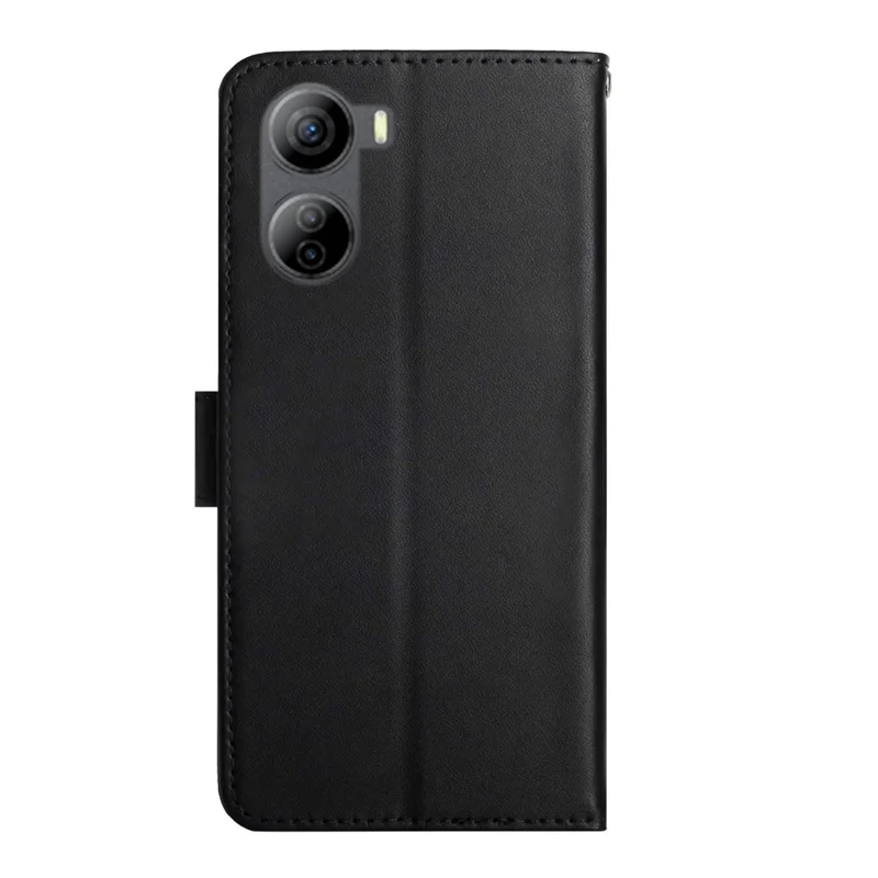 HT02 For ZTE Libero 5G IV Genuine Cow Leather Wallet Case Flip Phone Cover - Preto