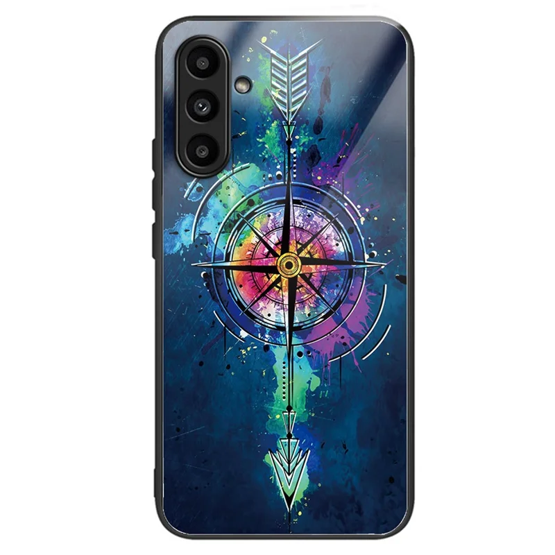 For Samsung Galaxy A14 4G / 5G Pattern Printing Phone Case Tempered Glass+TPU Cover - Arrow