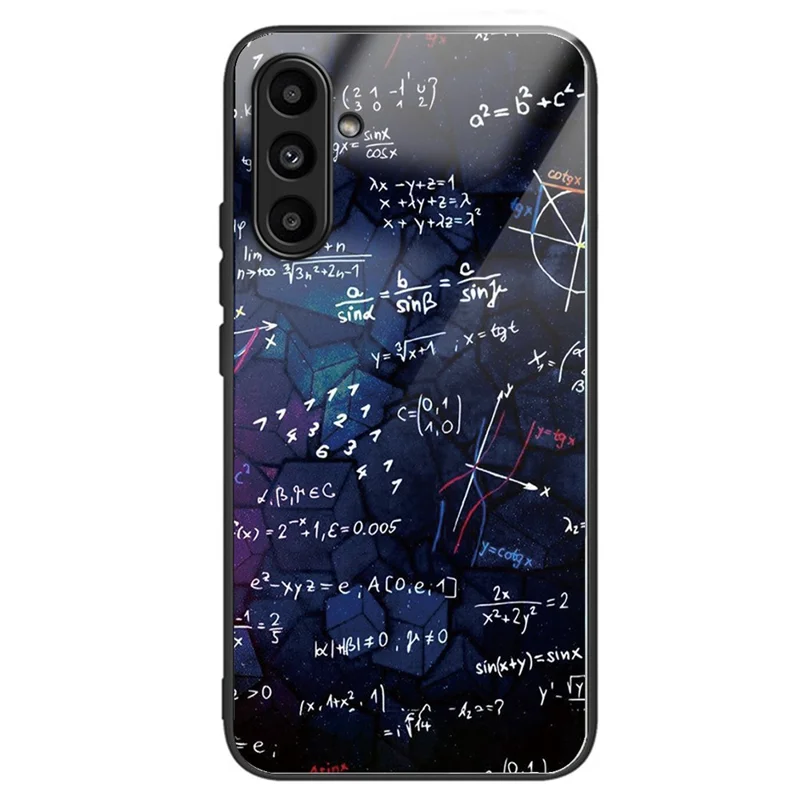 For Samsung Galaxy A14 4G / 5G Pattern Printing Phone Case Tempered Glass+TPU Cover - Equation