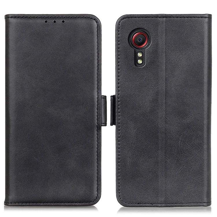 Для Samsung Galaxy Xcover7 кожаный Folio Wallet Case Stand защитный Flip Phone Cover - Черный