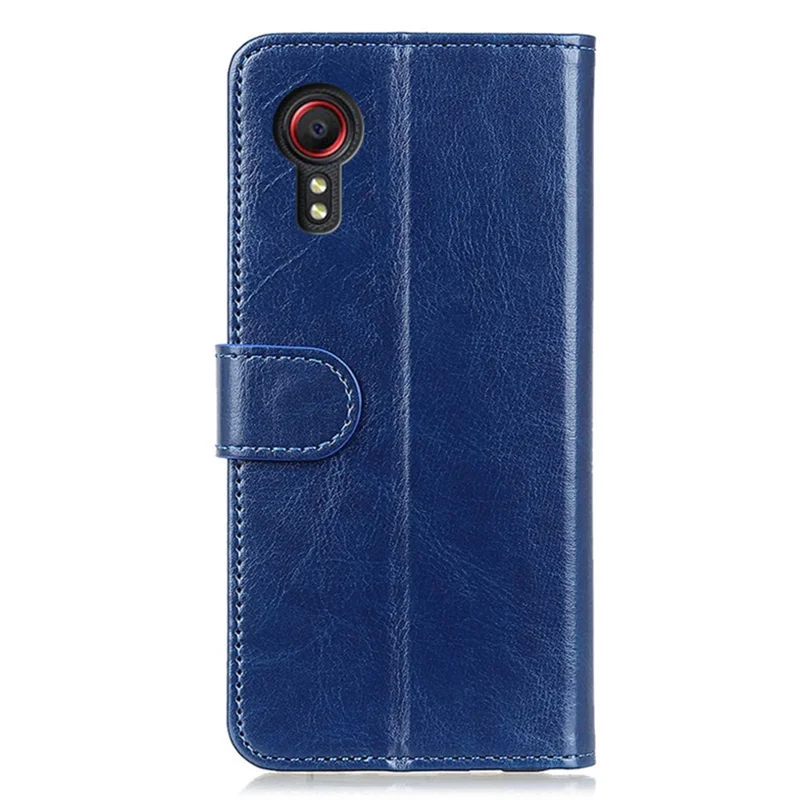 PU Leather Cover for Samsung Galaxy Xcover7 Crazy Horse Texture Cell Phone Cases - Blue