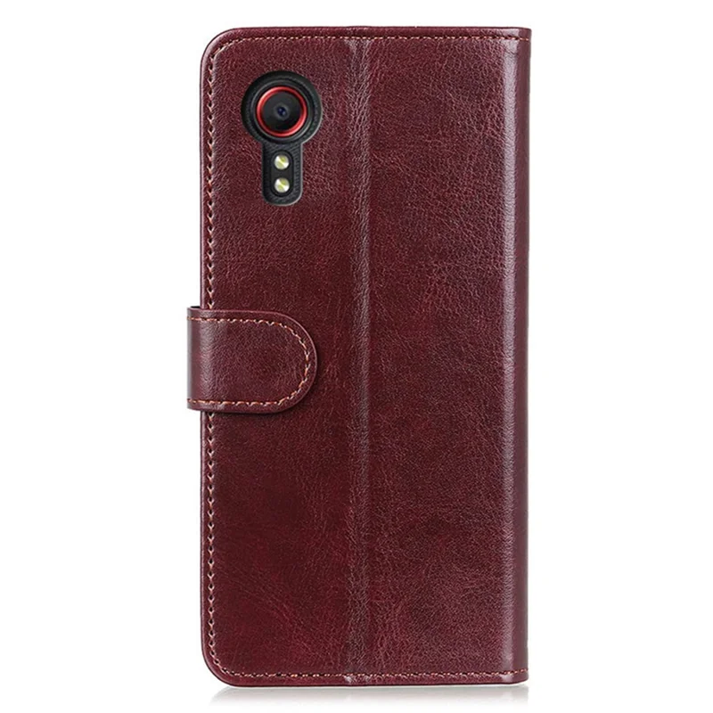 PU Leather Cover for Samsung Galaxy Xcover7 Crazy Horse Texture Cell Phone Cases - Brown