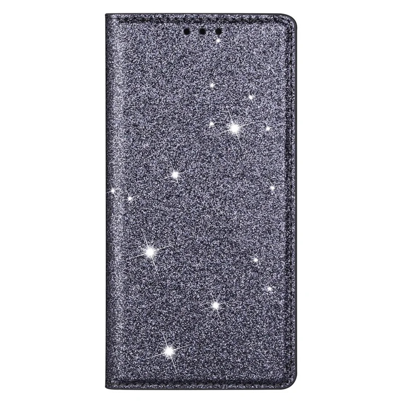 Для Samsung Galaxy A35 5G Магнитный чехол для телефона Glittery PU Leather+TPU Card Holder Cover - Grey