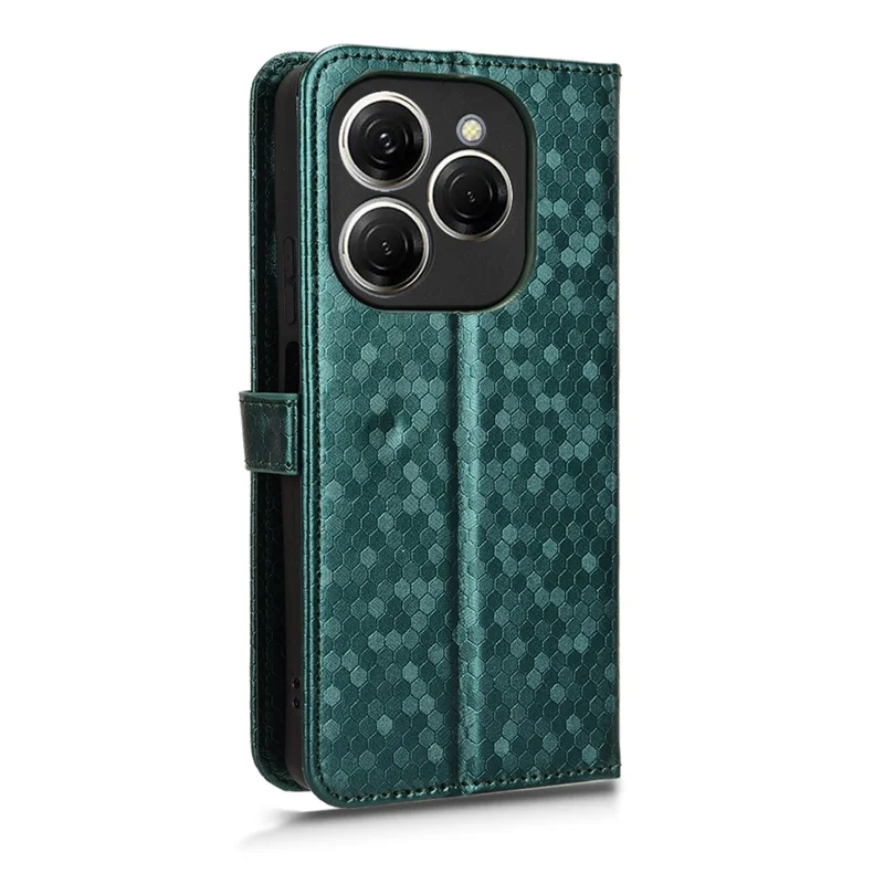 For TECNO Spark 20 Pro Cell Phone Case PU Leather Imprinted Wallet Shockproof Stand Cover - Green