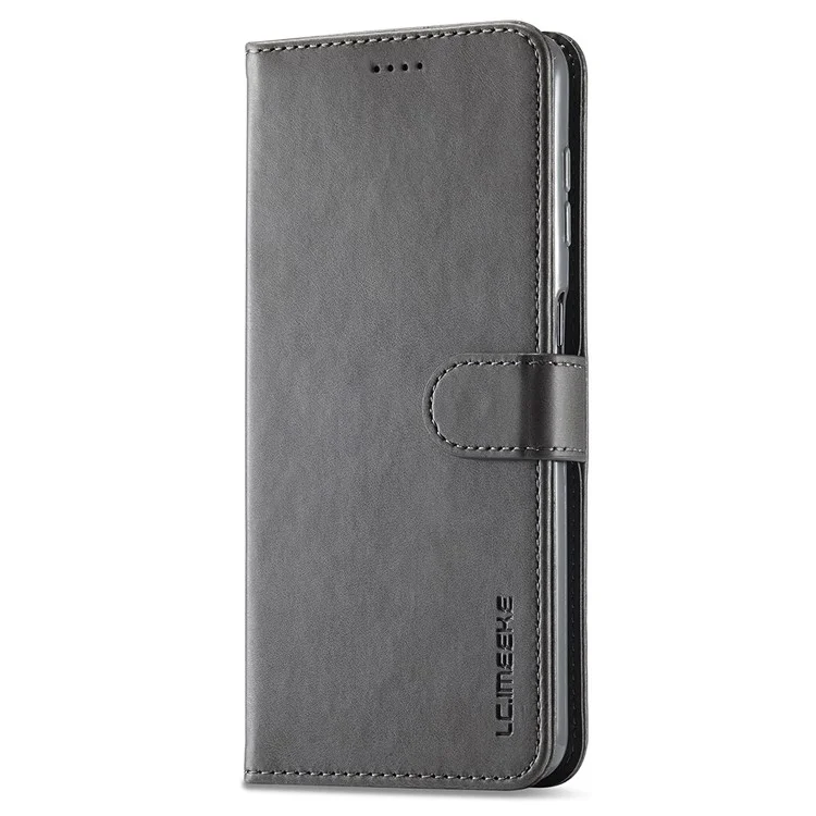 LC.IMEEKE For Samsung Galaxy A55 5G Phone Case PU Leather Wallet Flip Cover - Grey