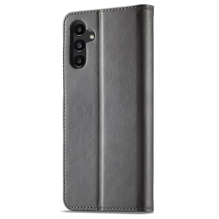 LC.IMEEKE For Samsung Galaxy A55 5G Phone Case PU Leather Wallet Flip Cover - Grey