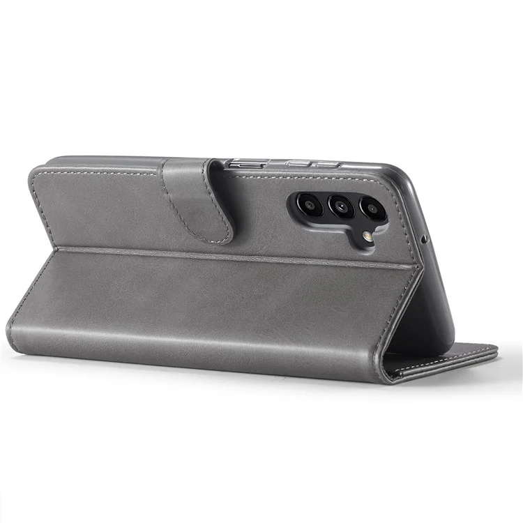 LC.IMEEKE For Samsung Galaxy A55 5G Phone Case PU Leather Wallet Flip Cover - Grey