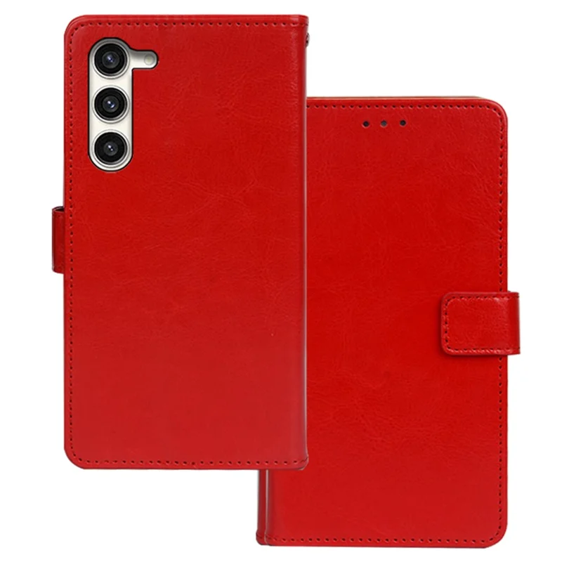 IDEWEI Pour Samsung Galaxy S24 Crazy Horse Texture Leather Case Wallet Phone Cover - Rouge