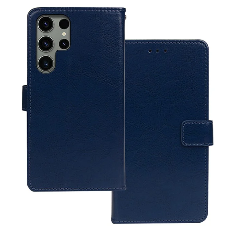 Étui en cuir pour Samsung Galaxy S24 Ultra IDEWEI - Bleu
