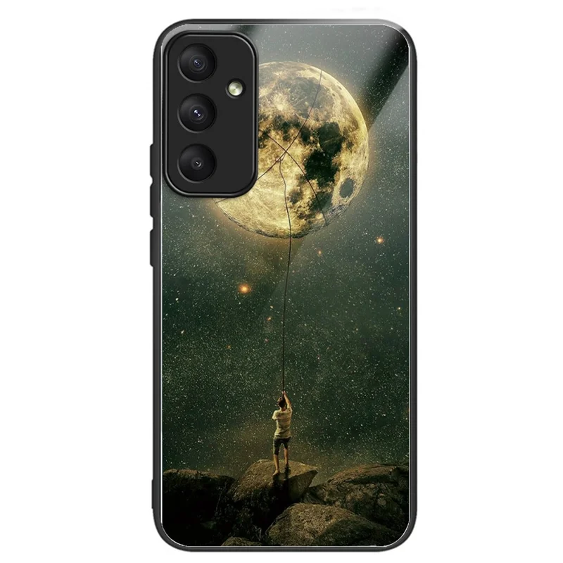 For Samsung Galaxy A35 5G Tempered Glass Case Phone Cover Drop Protection - Man and Moon