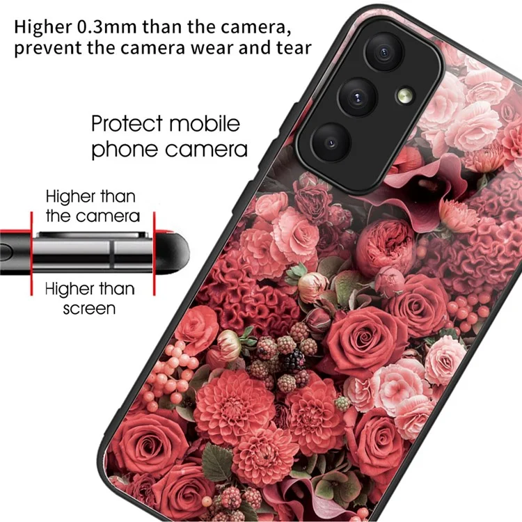 Per Samsung Galaxy A55 5G Vetro Temperato + Custodia Telefonica in TPU con Stampa a Motivi - Artless Million Flowers