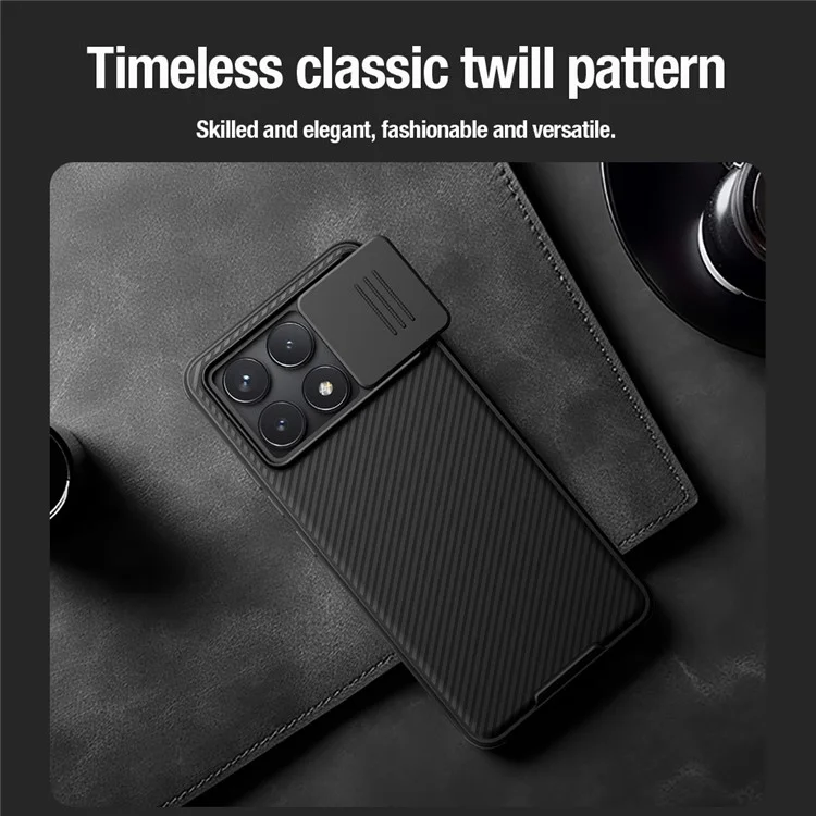 NILLKIN Camshield Pro Series для Xiaomi Poco F6 Pro 5G / Redmi K70 5G / K70 Pro 5G Чехол для телефона с защитой камеры - Черный