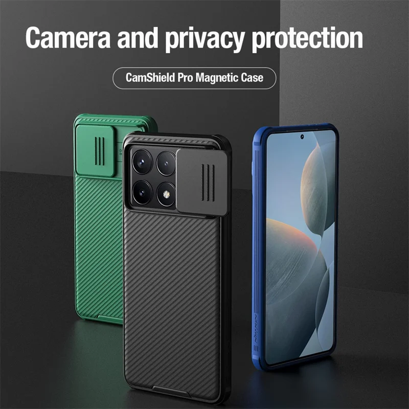 NILLKIN Camshield Pro Series For Xiaomi Poco F6 Pro 5G / Redmi K70 5G / K70 Pro 5G Phone Case Slide Camera Protection - Green