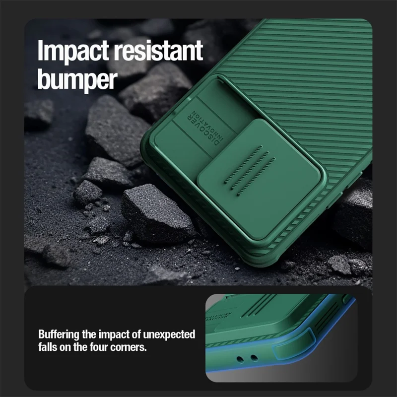 NILLKIN Camshield Pro Series For Xiaomi Poco F6 Pro 5G / Redmi K70 5G / K70 Pro 5G Phone Case Slide Camera Protection - Green