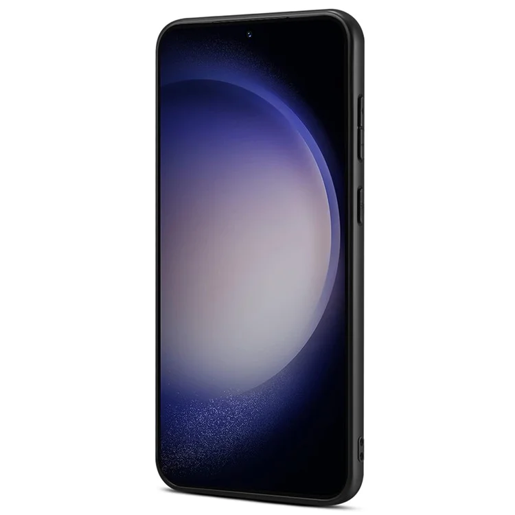 Für Samsung Galaxy S24 Rückenschale PU-Leder beschichtet PC+TPU Krokodilleder Textur Handyhülle - Schwarz