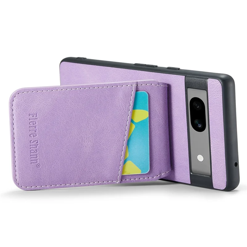 FIERRE SHANN For Google Pixel 8 Cell Phone Case Kickstand Design PU+TPU Cover - Purple