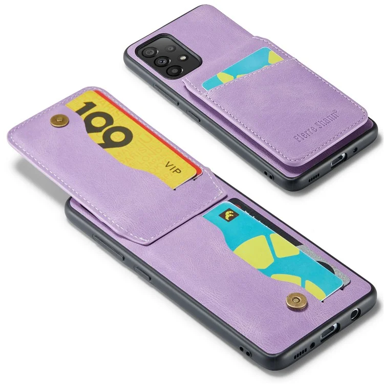 FIERRE SHANN Für Samsung Galaxy A23 4G / A23 5G (Globale Version) Kartenschlitz Handyhülle - Lila