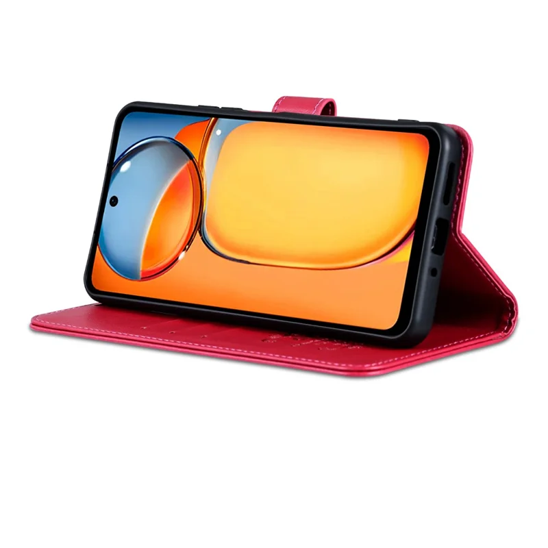 AZNS Para Capa de Couro Sintético Carteira Flip Phone Cover vivo Y100i 5G - Vermelho