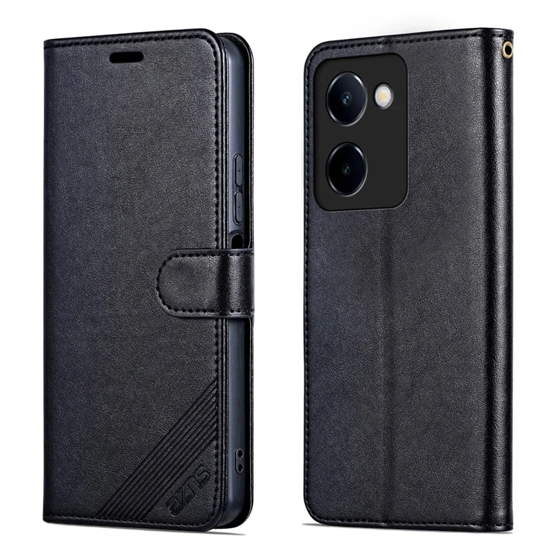 AZNS For vivo Y100i 5G Case PU Leather Flip Wallet Phone Cover - Black