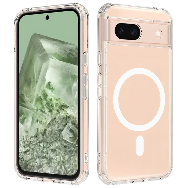 Funda magnética transparente TPU + Acrílica para Google Pixel 8a, compatible con MagSafe