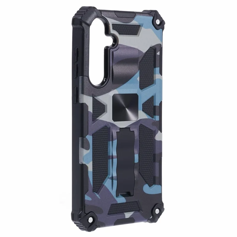 For Samsung Galaxy A55 5G Phone Case Kickstand Protective Cover Camouflage Pattern - Navy Blue