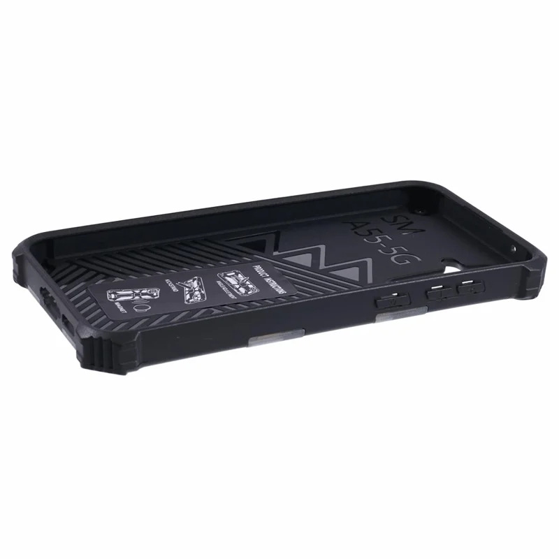 For Samsung Galaxy A55 5G Phone Case Kickstand Protective Cover Camouflage Pattern - Navy Blue