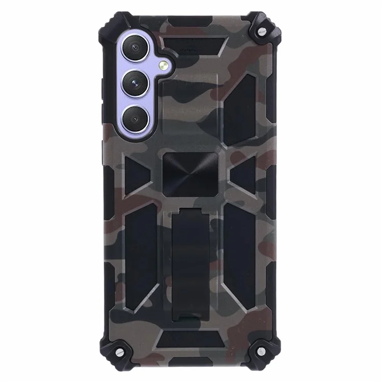 For Samsung Galaxy A55 5G Phone Case Kickstand Protective Cover Camouflage Pattern - Army Green