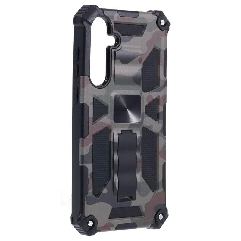 For Samsung Galaxy A55 5G Phone Case Kickstand Protective Cover Camouflage Pattern - Army Green