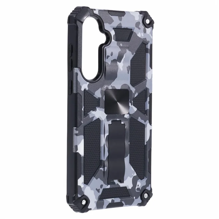 Pour Samsung Galaxy A35 5G Kickstand Cover Camouflage Pattern Armor Phone Case - Noir